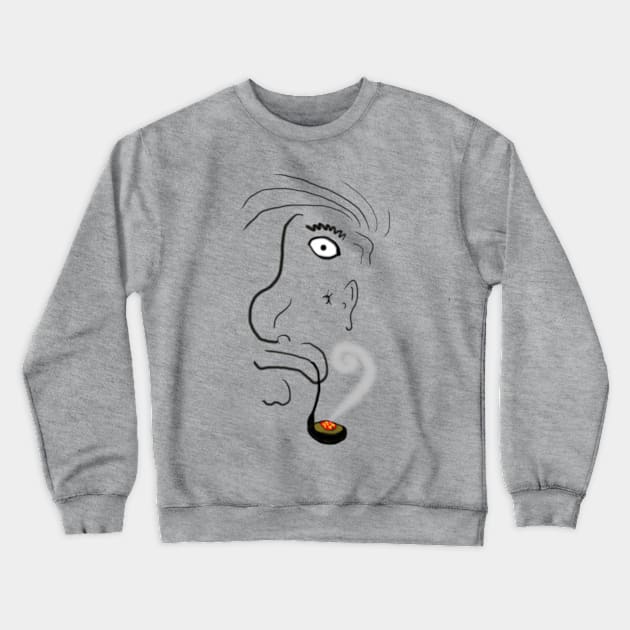 Sad In Smoke Crewneck Sweatshirt by Motiejus